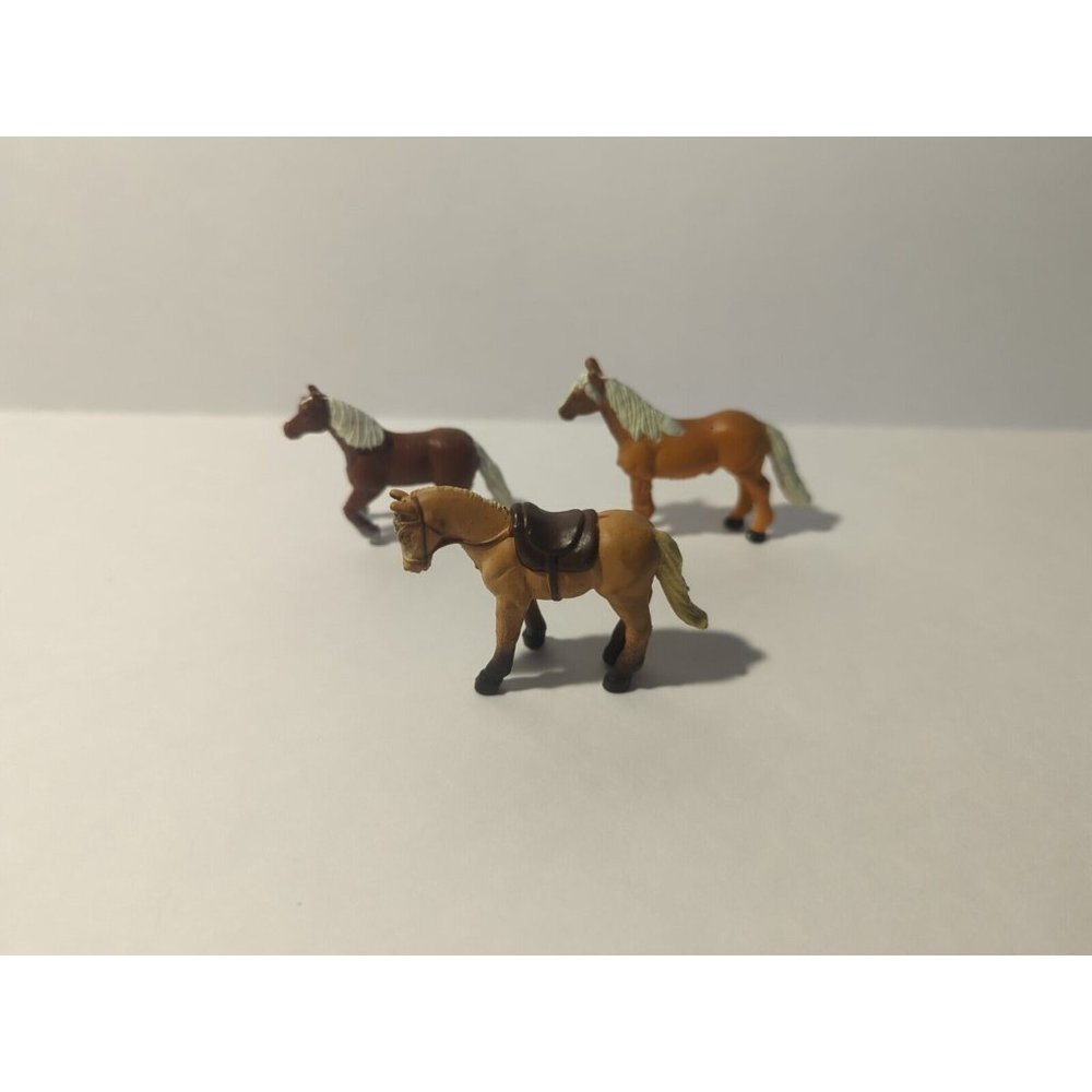 Lot of 3 Miniature SAFARI LTD/HAFINGER Toy Horse Collection 1-1/2”-2” High